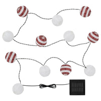 SOLVINDEN LED lighting chain with 12 lights, solar-powered outdoor/red stripe, 5.0 m