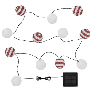 SOLVINDEN LED lighting chain with 12 lights, solar-powered outdoor/red stripe, 5.0 m