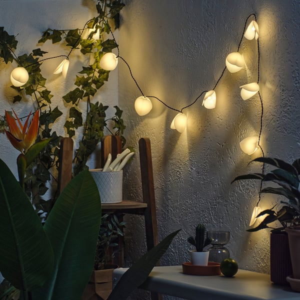 SOLVINDEN - SOLVINDEN LED lighting chain with 12 lights, solar-powered/leaf