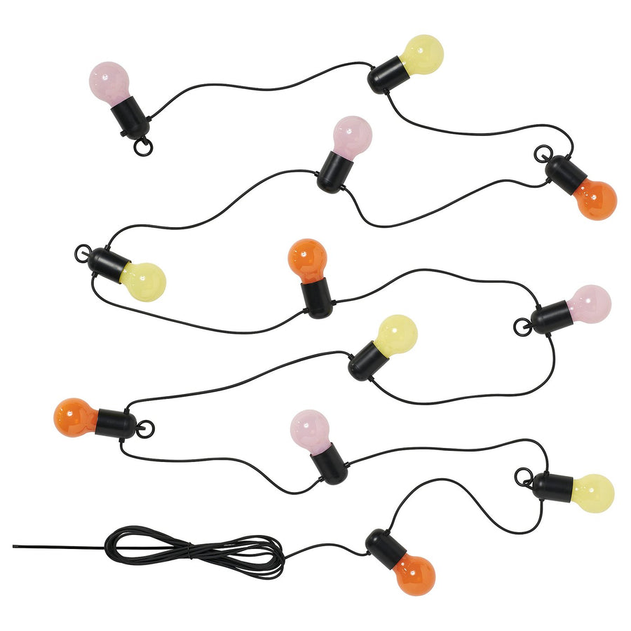 SOLVINDEN LED lighting chain with 12 bulbs, outdoor/multicolour, 9.0 m