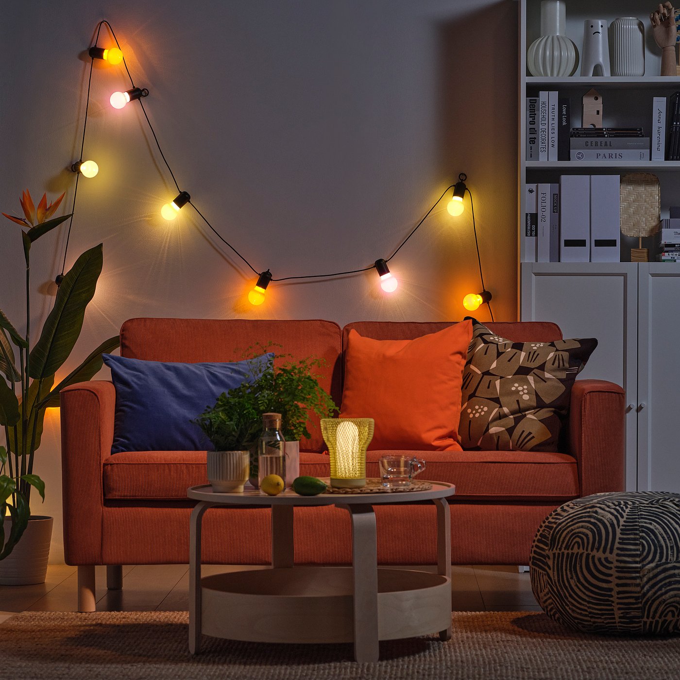 SOLVINDEN LED lighting chain with 12 bulbs, outdoor/multicolour, 9.0 m