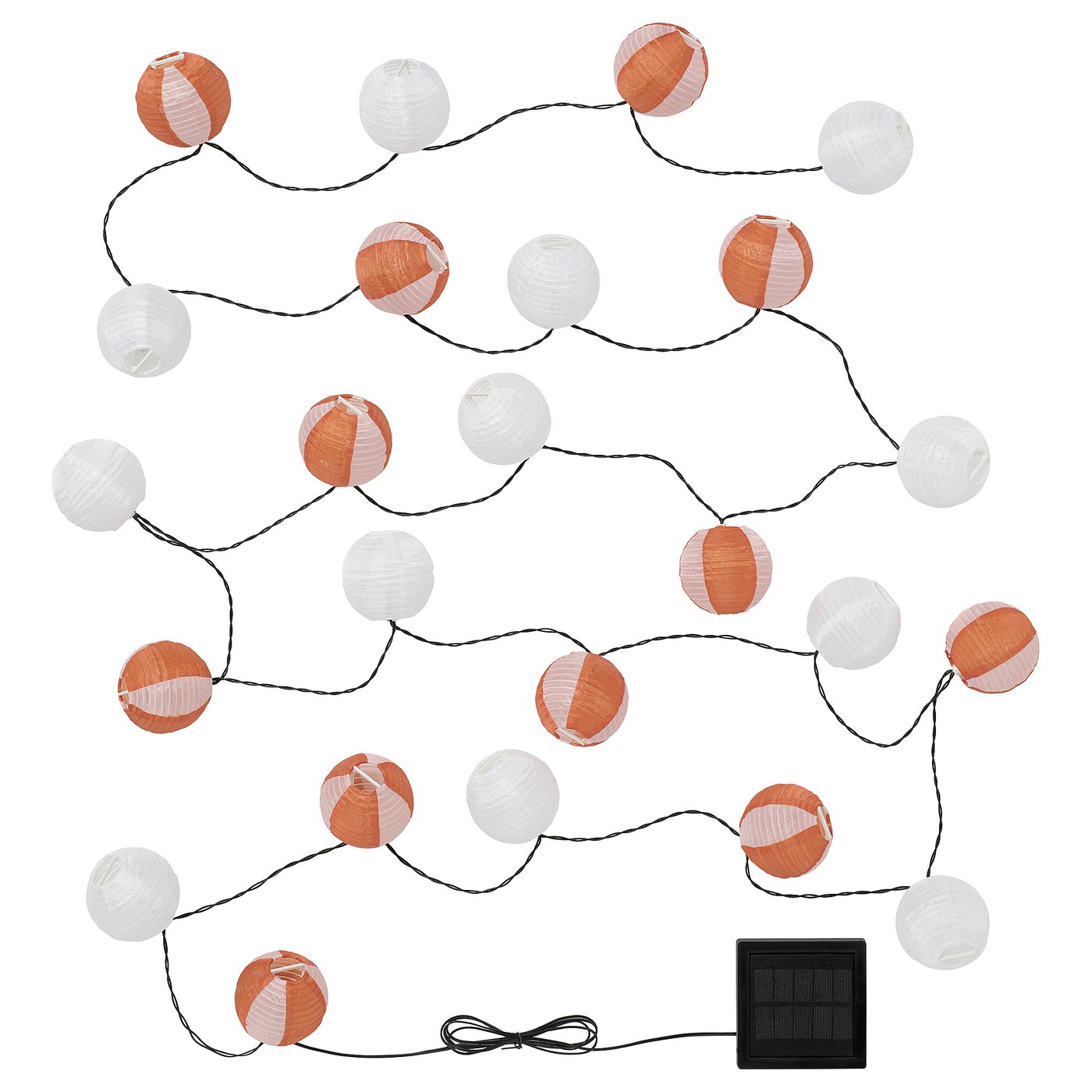 SOLVINDEN LED lighting chain with 24 lights, solar-powered globe/orange pink, 7.0 m