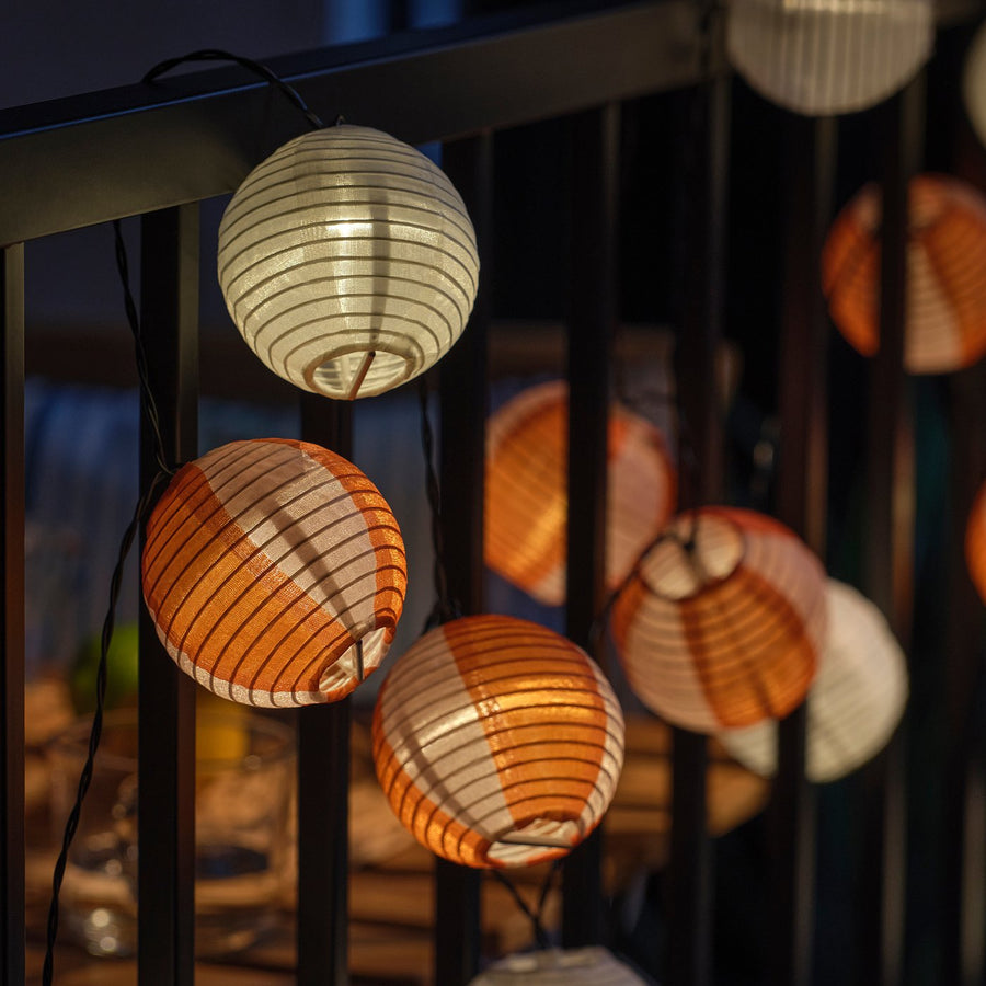 SOLVINDEN LED lighting chain with 24 lights, solar-powered globe/orange pink, 7.0 m