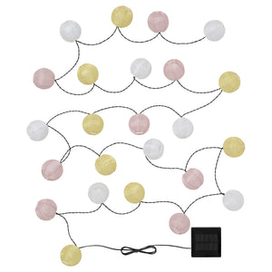 SOLVINDEN LED lighting chain with 24 lights, solar-powered globe/yellow pink, 7.0 m