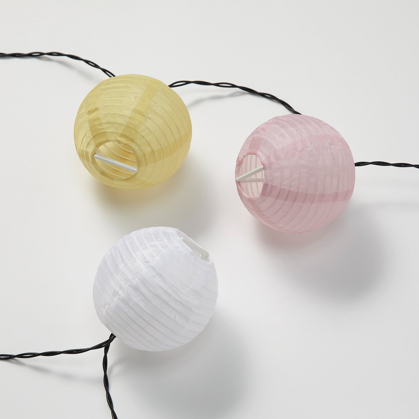 SOLVINDEN LED lighting chain with 24 lights, solar-powered globe/yellow pink, 7.0 m