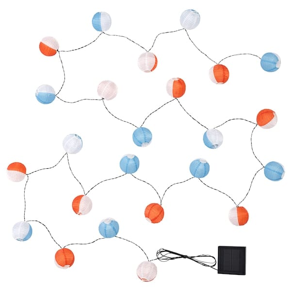 Ikea SOLVINDEN - Illuminazione a LED 24 luci, da esterno a energia solare/globo multicolore