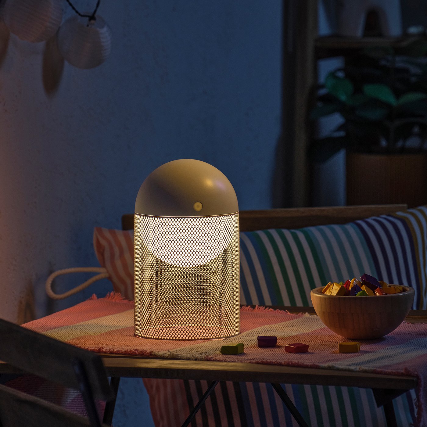SOLVINDEN LED decoration lighting, battery-operated globe/mesh white, 12 cm