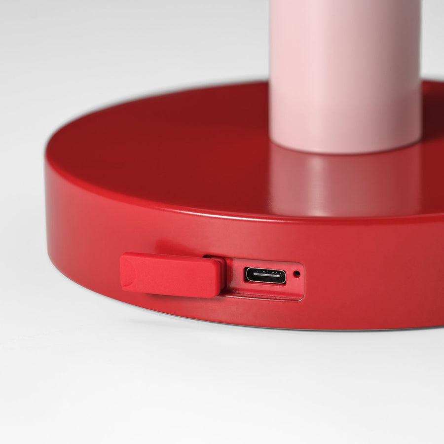 SOLVINDEN LED decoration lighting, battery-operated globe/red light pink