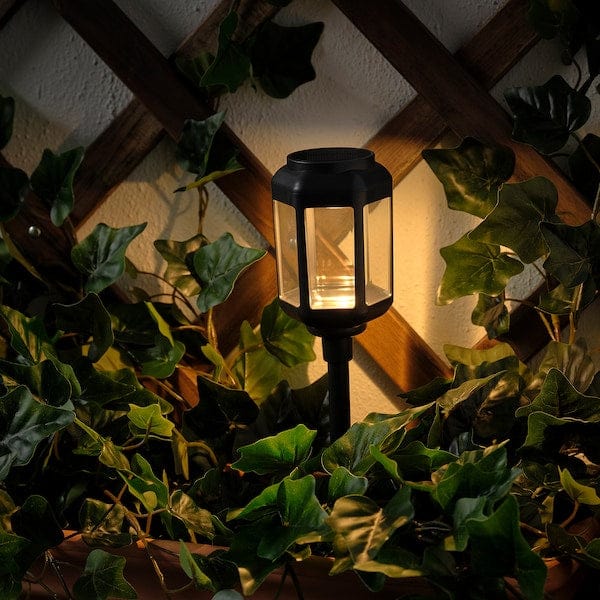 Ikea SOLVINDEN - Illuminazione terra LED/ener solare, da esterno/trasparente nero