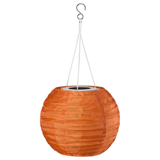 SOLVINDEN pendant lamp, solar-powered/orange, 22 cm