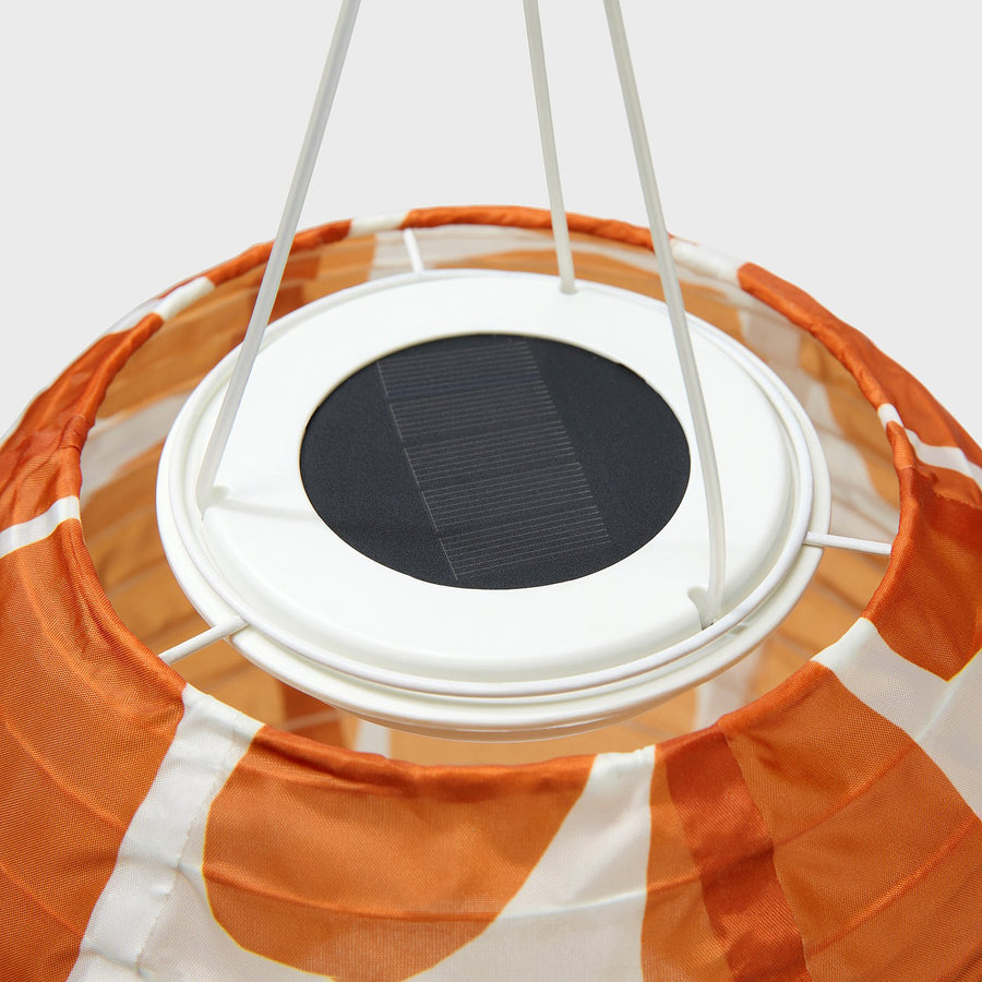 SOLVINDEN pendant lamp, spotted/solar-powered orange, 22 cm