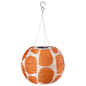 SOLVINDEN pendant lamp, spotted/solar-powered orange, 22 cm