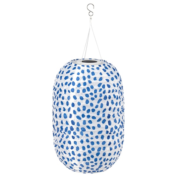 SOLVINDEN - Pendant lamp, spotted solar-powered/blue, 43 cm