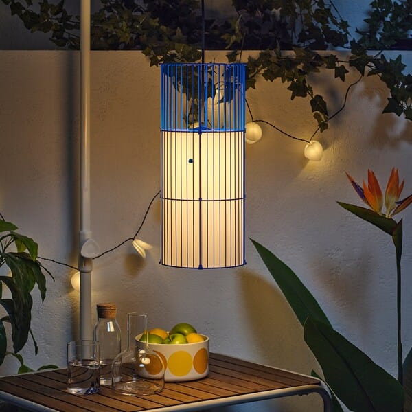 Ikea SOLVINDEN - Lampada a sospensione, blu,48 cm
