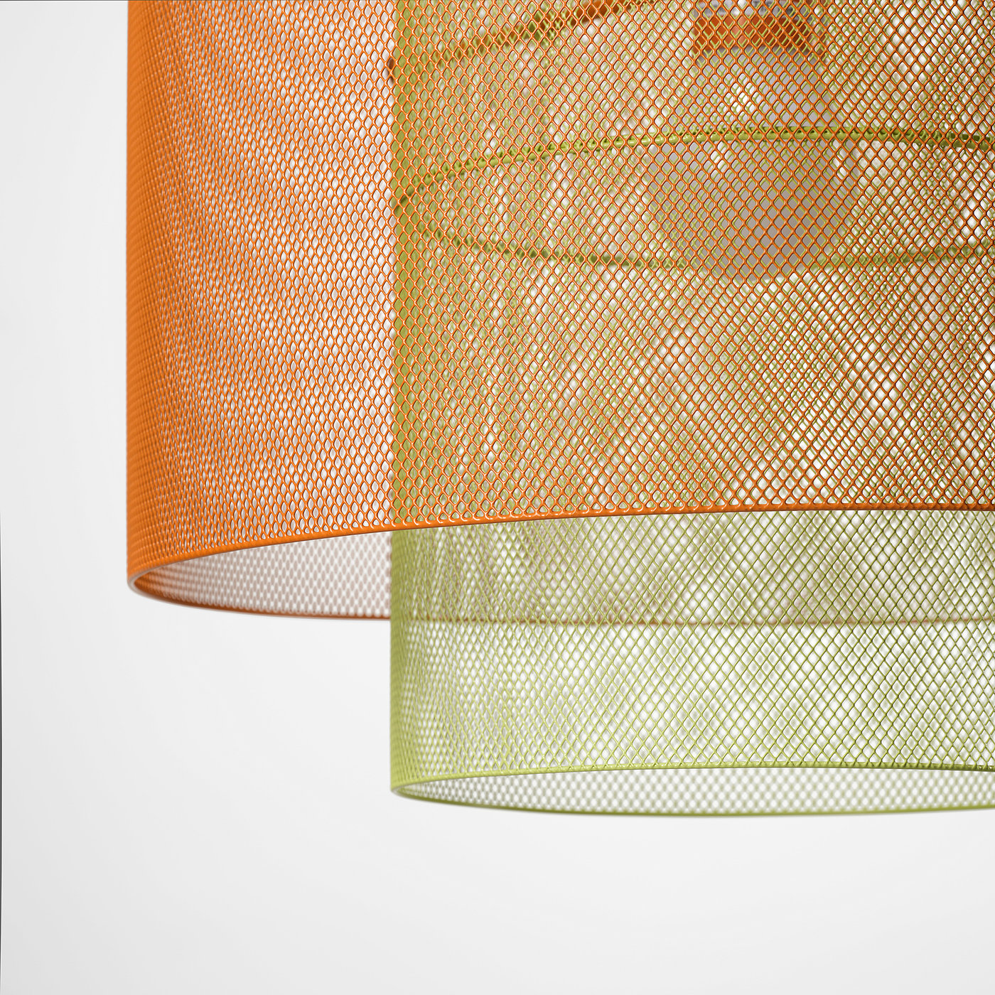 SOLVINDEN ceiling lamp, mesh orange/light green, 37 cm