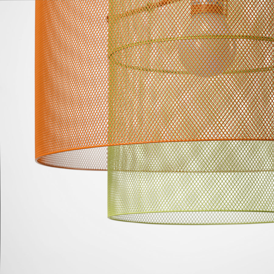 SOLVINDEN ceiling lamp, mesh orange/light green, 37 cm