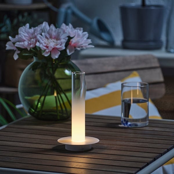 Ikea SOLVINDEN - Lampada da tavolo, a batterie a forma di candela,20 cm