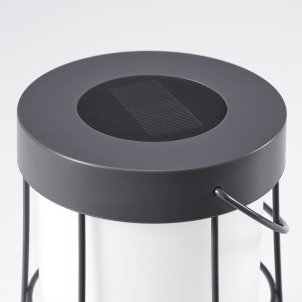 SOLVINDEN - SOLVINDEN Table lamp, solar-powered/grey, 18 cm