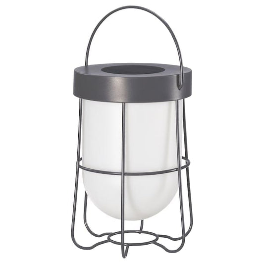 Ikea SOLVINDEN - Lampada da tavolo, a energia solare/grigio,18 cm