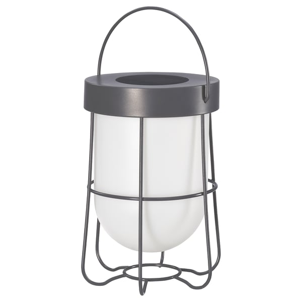 SOLVINDEN - SOLVINDEN Table lamp, solar-powered/grey, 18 cm