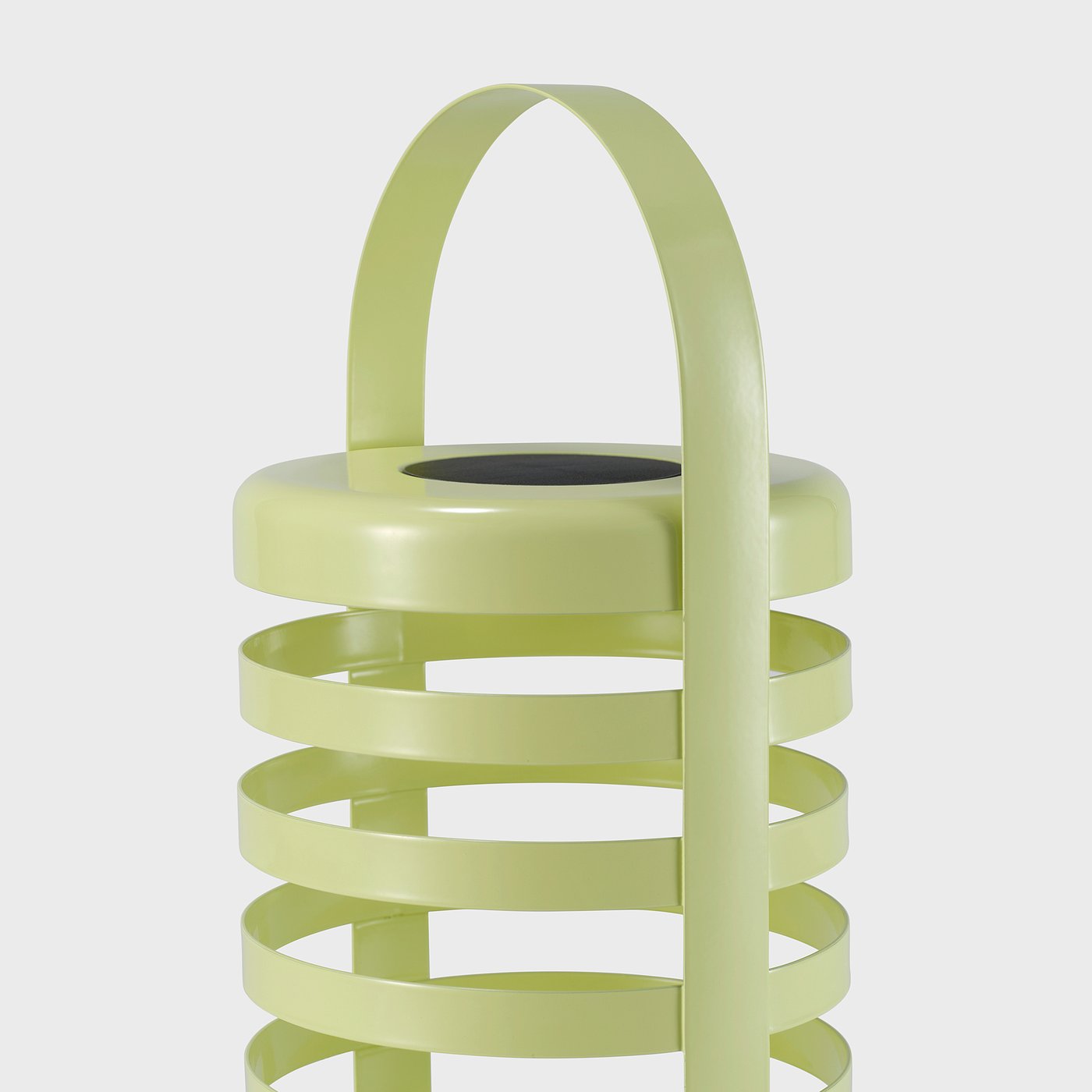 SOLVINDEN LED decorative table lamp, solar-powered stripe/outdoor light green, 14 cm