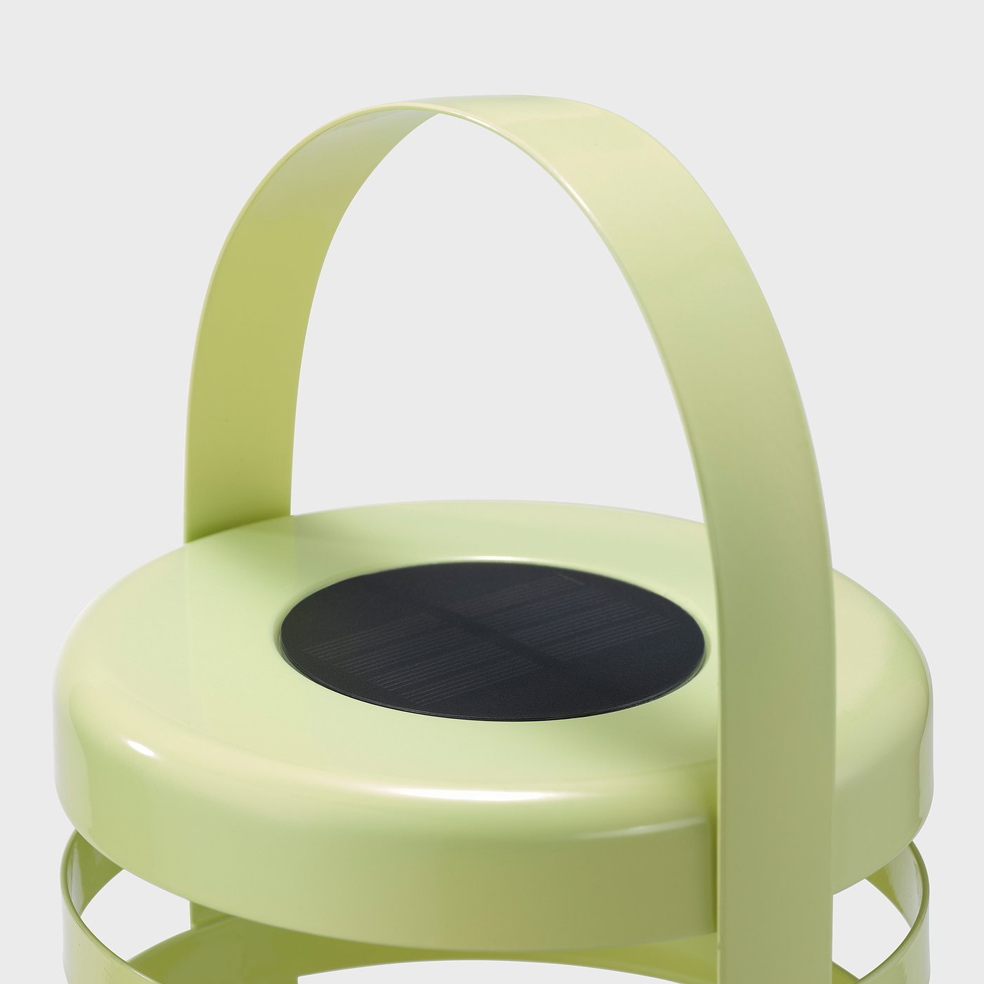 SOLVINDEN LED decorative table lamp, solar-powered stripe/outdoor light green, 14 cm