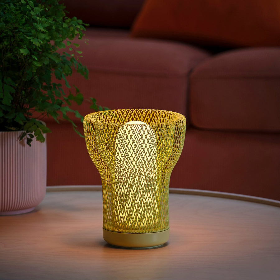 SOLVINDEN LED decorative table lamp, mesh battery-operated/outdoor light green, 14 cm