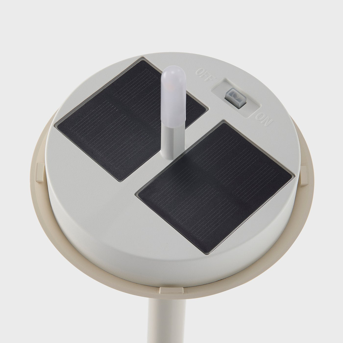 SOLVINDEN floor lamp, solar-powered/outdoor beige, 17.5 cm