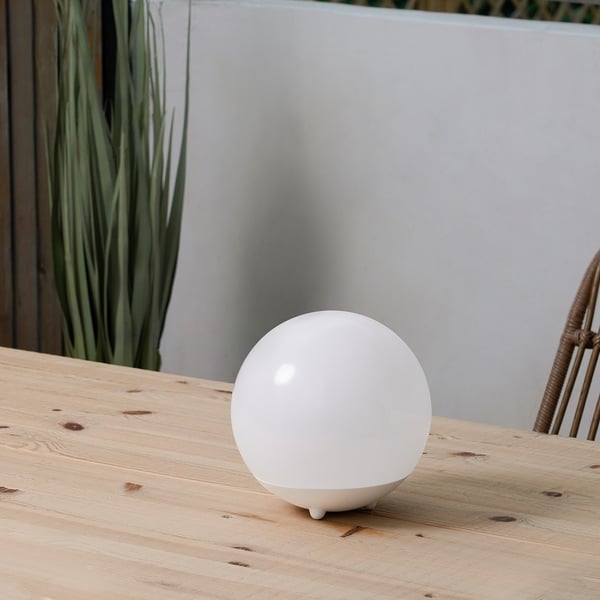 SOLVINDEN - SOLVINDEN LED solar-powered floor lamp, outdoor/globe white