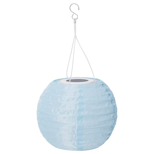 Ikea SOLVINDEN - Lampada sospensione LED energia sol, da esterno/globo azzurro,22 cm