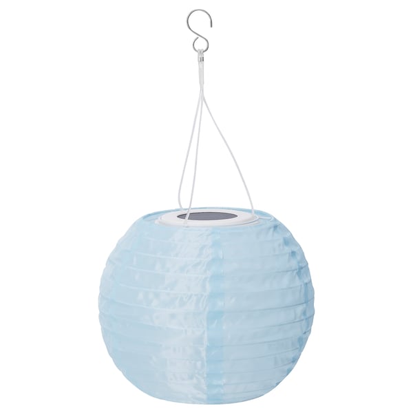 SOLVINDEN - SOLVINDEN LED solar-powered pendant lamp, outdoor/globe light blue, 22 cm