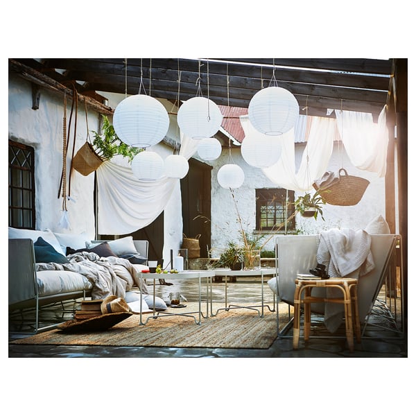 SOLVINDEN - SOLVINDEN LED solar-powered pendant lamp, outdoor/globe white, 30 cm