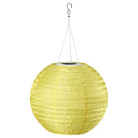 SOLVINDEN LED solar-powered pendant lamp, outdoor globe/yellow, 30 cm