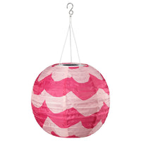 SOLVINDEN LED solar-powered pendant lamp, outdoor globe/pink dark pink, 30 cm