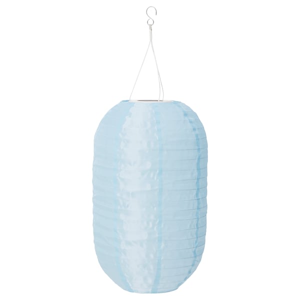 SOLVINDEN - SOLVINDEN LED solar-powered pendant lamp, outdoor/oval light blue, 43 cm