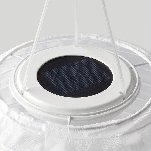 Ikea SOLVINDEN - Lampada sospensione LED energia sol, da esterno/ovale bianco,43 cm