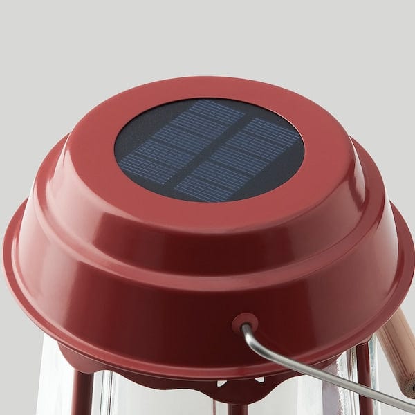 Ikea SOLVINDEN - Lampada tavolo LED energia solare, casa/rosso,25 cm