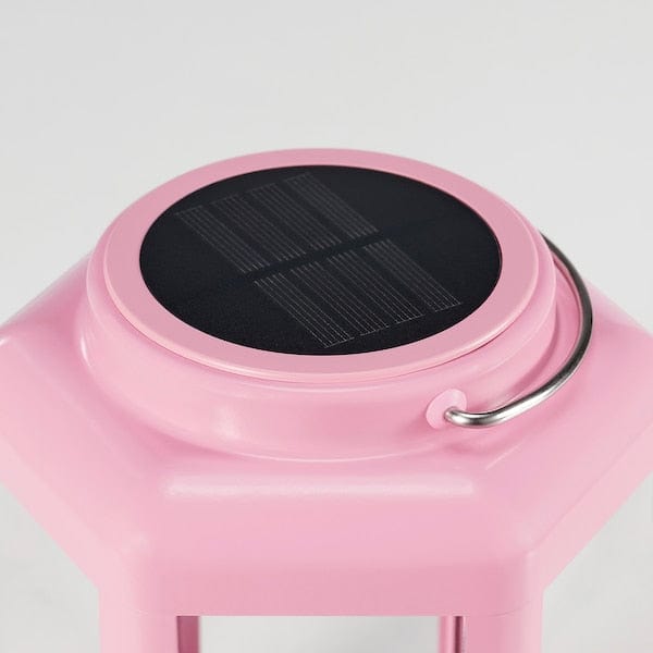 Ikea SOLVINDEN - Lampada tavolo LED energia solare, lanterna/rosa,17 cm