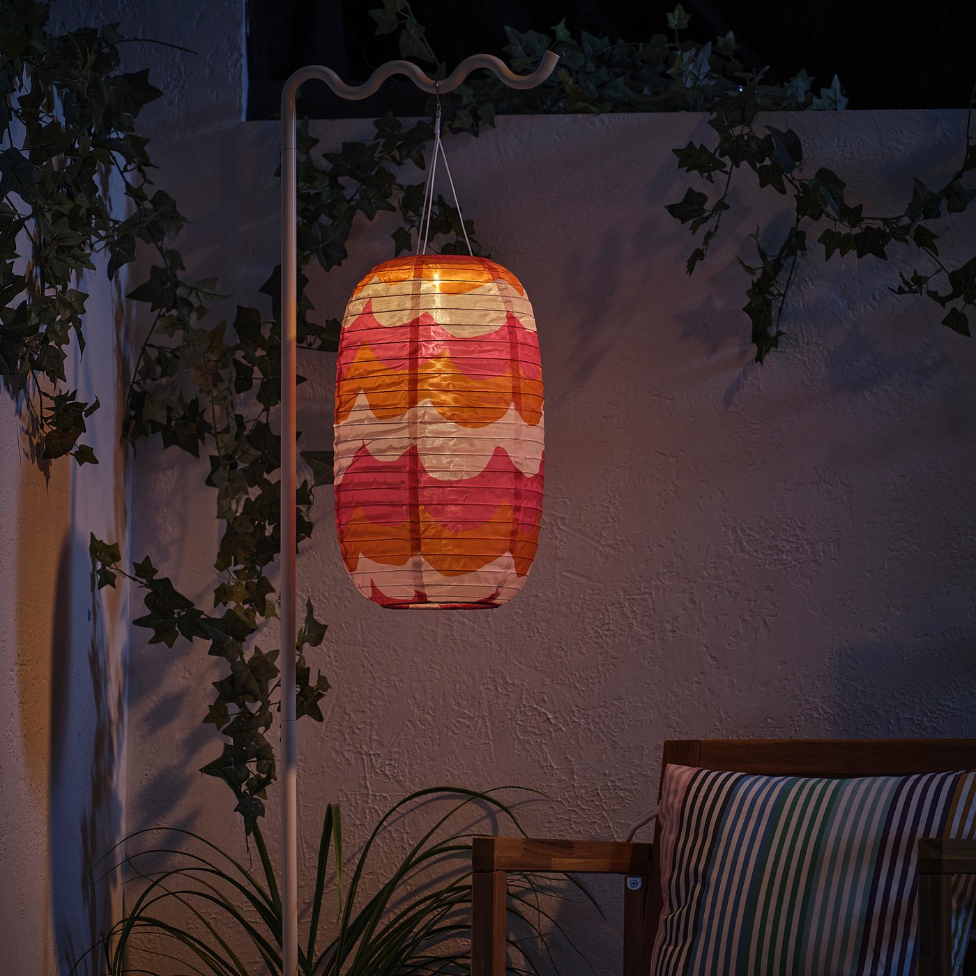 SOLVINDEN lamp stand, orange/beige