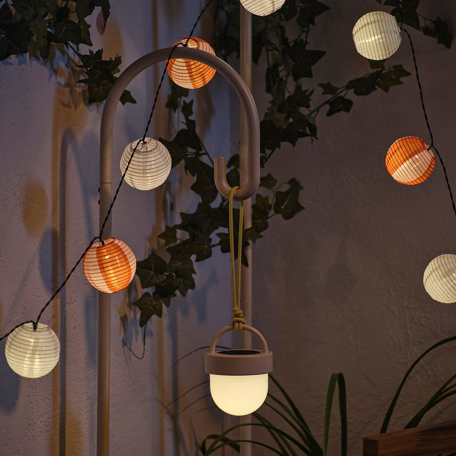 SOLVINDEN lamp stand, beige, 36 cm