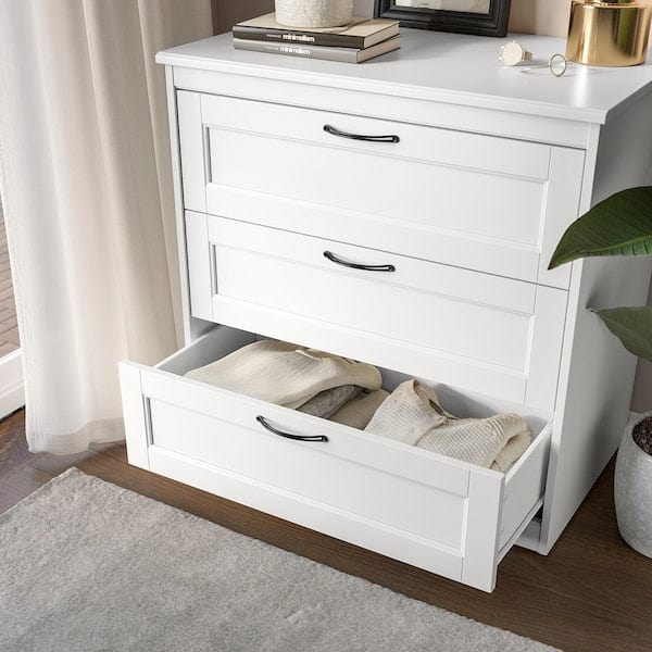 Ikea SONGESAND - Chest of 3 drawers, white, 82x81 cm