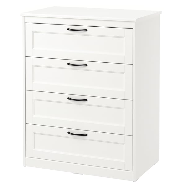 SONGESAND chest of 4 drawers, white, 82x104 cm