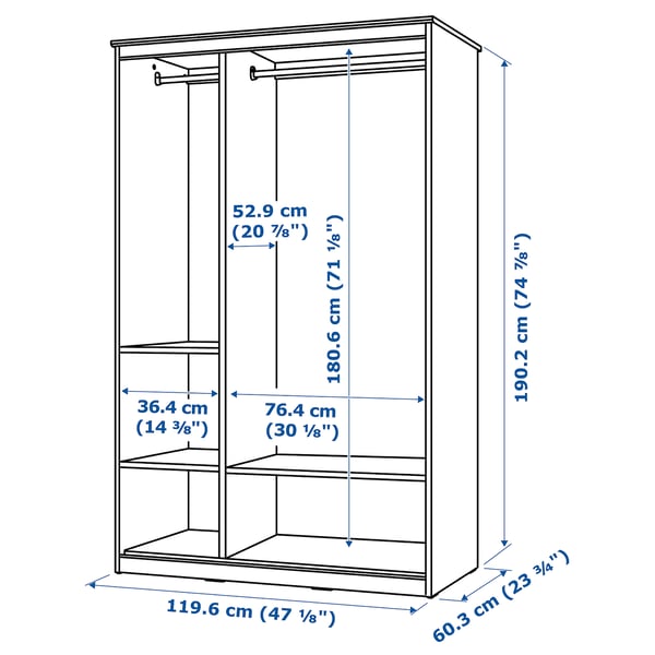 SONGESAND wardrobe, brown, 120x60x191 cm