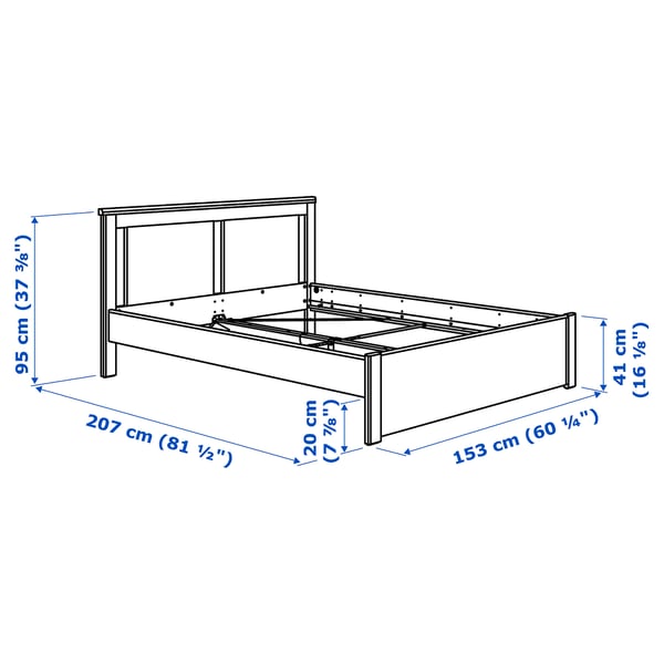 SONGESAND bedroom furniture, set of 5, white, 140x200 cm