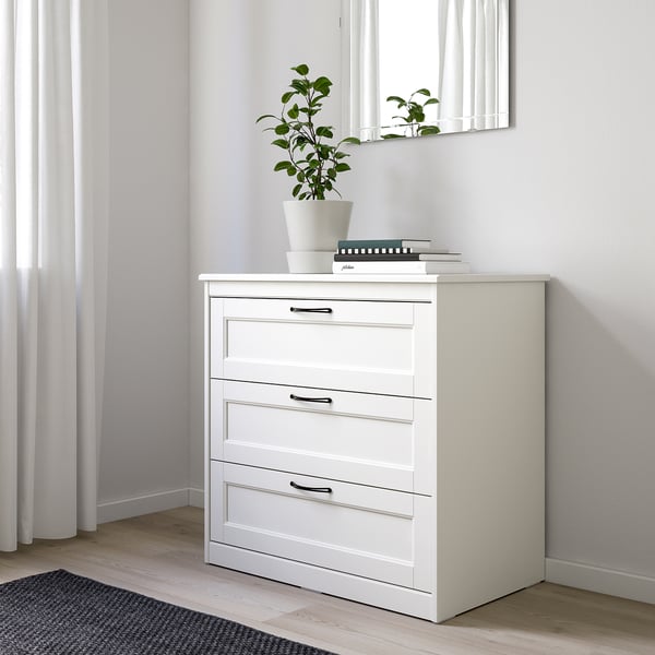 SONGESAND bedroom furniture, set of 5, white, 140x200 cm