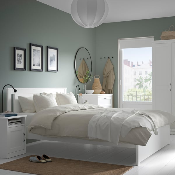 SONGESAND bedroom furniture, set of 5, white, 140x200 cm