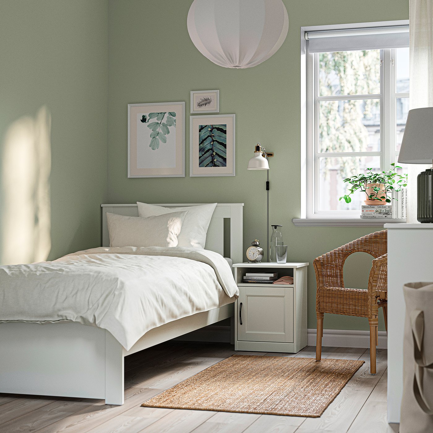 SONGESAND bed frame, white/Lillhällan, 90x200 cm