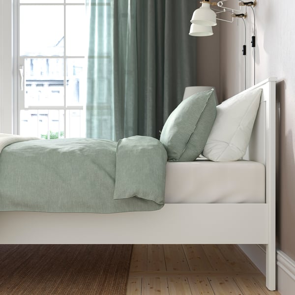SONGESAND bed frame, white/Lönset, 160x200 cm
