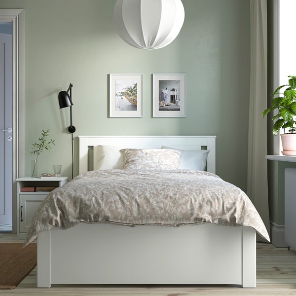 SONGESAND bed frame, white/Luröy, 120x200 cm Bed frame, white/Luröy,120x200 cm