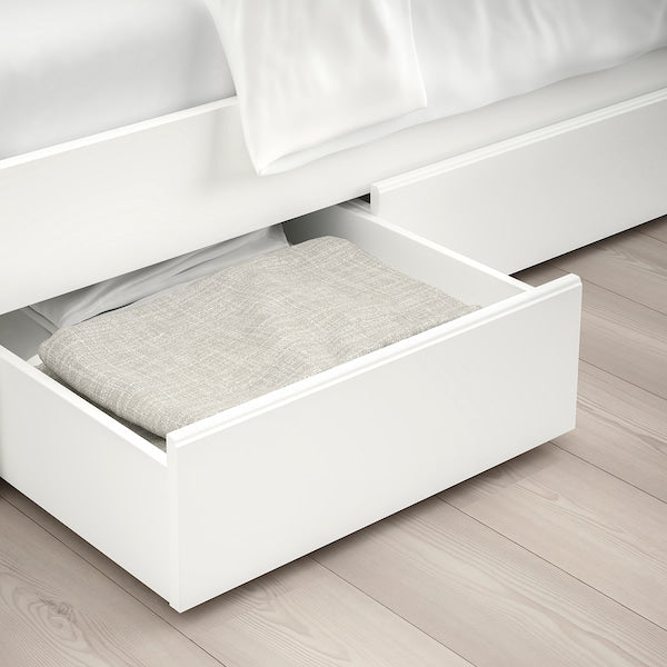 SONGESAND Bed frame with 2 containers - white/Leirsund 160x200 cm , 160x200 cm